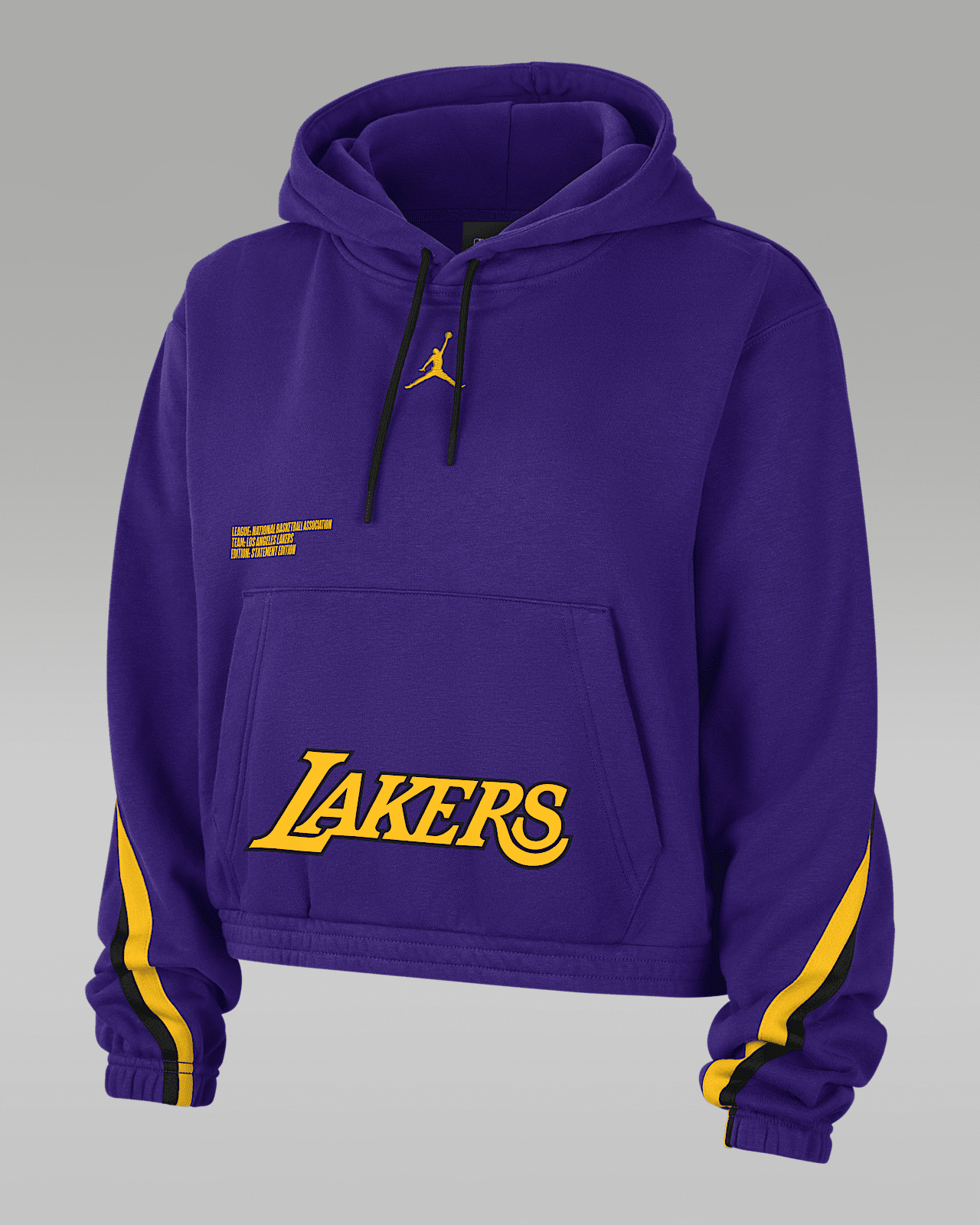 Los Angeles Lakers Courtside Statement Edition Jordan NBA Fleece Pullover Hoodie 9770.0 Sneaks.kg